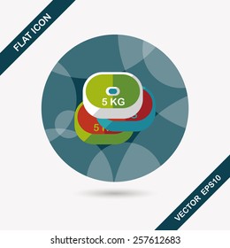 weightlifting plates flat icon with long shadow,eps10