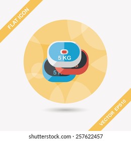 weightlifting plates flat icon with long shadow,eps10