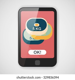 weightlifting plates flat icon with long shadow,eps10