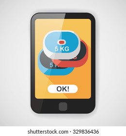 weightlifting plates flat icon with long shadow,eps10