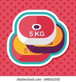 weightlifting plates flat icon with long shadow,eps10
