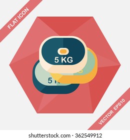 weightlifting plates flat icon with long shadow,eps10