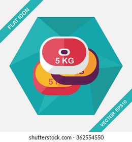 weightlifting plates flat icon with long shadow,eps10