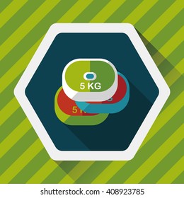 weightlifting plates flat icon with long shadow,eps10