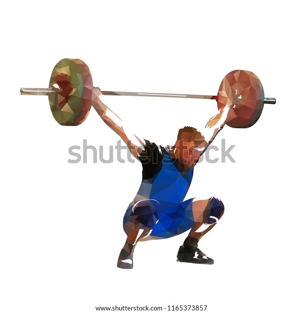 Weightlifting Polygonal Vector Weight Lifter Big Stock Vector (Royalty ...