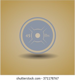 Weightlifting or powerlifting plate (45 lbs) icon or symbol