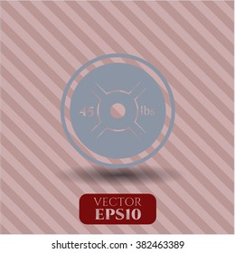 Weightlifting or powerlifting plate (45 lbs) vector icon or symbol