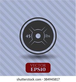 Weightlifting or powerlifting plate (45 lbs) vector icon