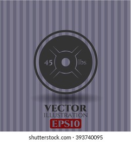Weightlifting or powerlifting plate (45 lbs) icon vector illustration