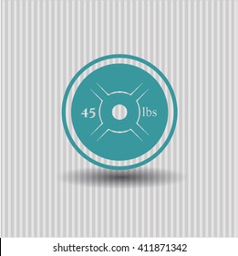 Weightlifting or powerlifting plate (45 lbs) vector icon
