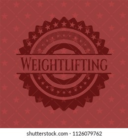Weightlifting red emblem. Retro