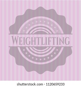Weightlifting retro pink emblem