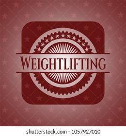 Weightlifting retro red emblem
