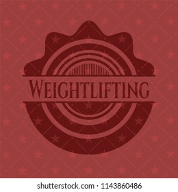 Weightlifting retro red emblem