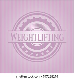 Weightlifting retro style pink emblem