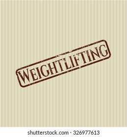 Weightlifting rubber stamp with grunge texture