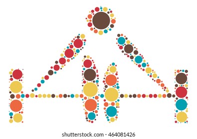 weightlifting shape vector design by color point