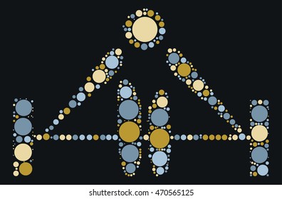 weightlifting shape vector design by color point