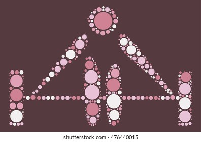 weightlifting shape vector design by color point