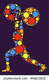 weightlifting shape vector design by color point
