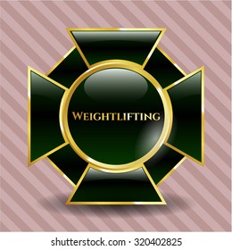Emblema brillante de halterofilia
