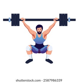 Weightlifting Silhouette Abstract man sportive 