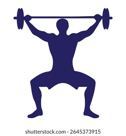 Weightlifting silhouette icon set. Male and female athlete. Gym Silhouette Vector Art Icons. Eps 10.