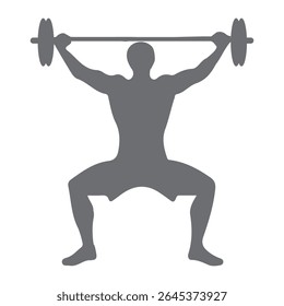 Weightlifting silhouette icon set. Male and female athlete. Gym Silhouette Vector Art Icons. Eps 10.