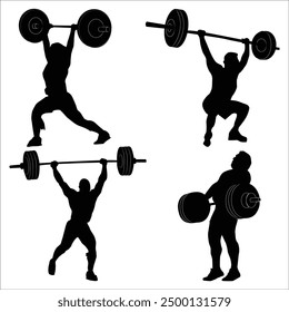 weightlifting Silhouette shape drawing Vol 1