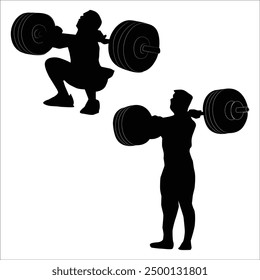 weightlifting Silhouette shape drawing Vol 2