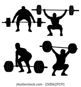 weightlifting Silhouette shape drawing Vol 5