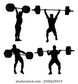 weightlifting Silhouette shape drawing Vol 3