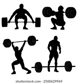 weightlifting Silhouette shape drawing Vol 4