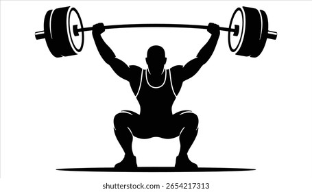 Weightlifting Silhouette vector illustration in white background