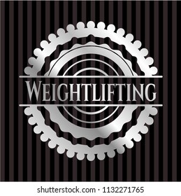 Weightlifting silver badge or emblem