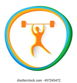Weightlifting Sport Game Competition Icon Vector Illustration