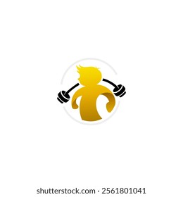 weightlifting sport icon, athlete lifting barbell, GYM logos