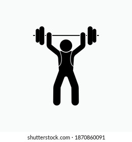 Weightlifting Sport Icon. Gym, Bodybuilder Symbol - Vector Logo Template.