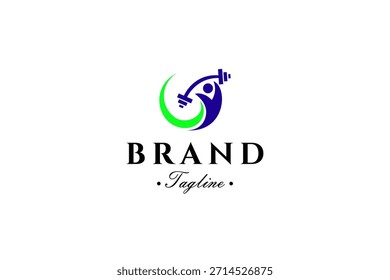 Logotipo de esporte halterofilismo com modelo de estilo de design vetorial para fitness, ginásio, fisiculturista, atleta e fitness corporal