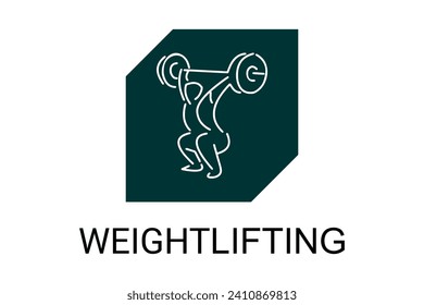 weightlifting sport vector line icon. an athlete practicing weightlifting. sport pictogram, vector illustration.