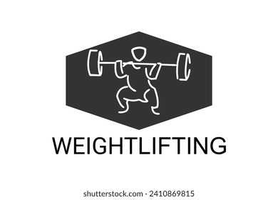 weightlifting sport vector line icon. an athlete practicing weightlifting. sport pictogram, vector illustration.