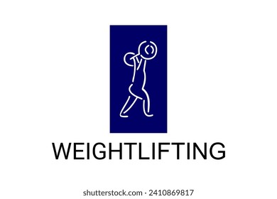 weightlifting sport vector line icon. an athlete practicing weightlifting. sport pictogram, vector illustration.