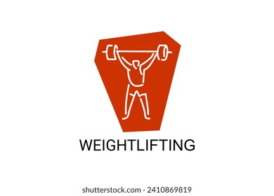 weightlifting sport vector line icon. an athlete practicing weightlifting. sport pictogram, vector illustration.