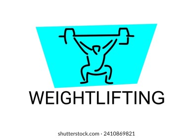 weightlifting sport vector line icon. an athlete practicing weightlifting. sport pictogram, vector illustration.