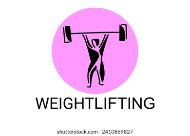 weightlifting sport vector line icon. an athlete practicing weightlifting. sport pictogram, vector illustration.