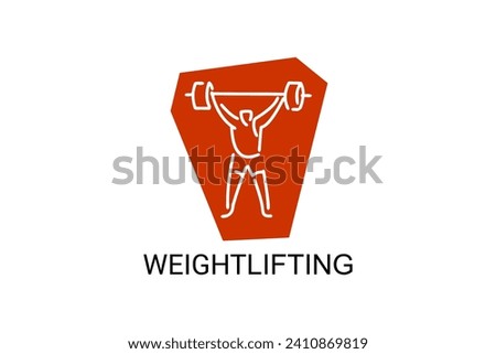 weightlifting sport vector line icon. an athlete practicing weightlifting. sport pictogram, vector illustration.