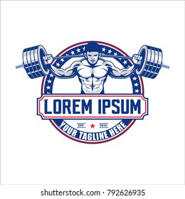 WEIGHTLIFTING SPORT VECTOR LOGO TEMPLATE