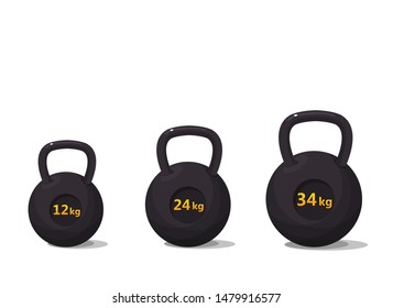 weightlifting sports kettlebell vector illustration