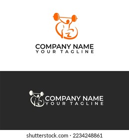 Weightlifting sports logo design vector