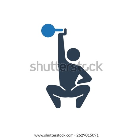 Weightlifting Squat Exercise Icon Isolated On White Background